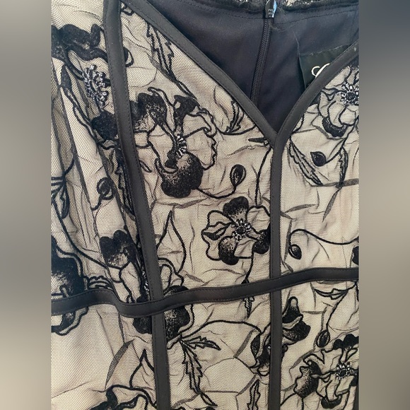 Cartise International vintage amazing sand/black mesh dress - Picture 3 of 11